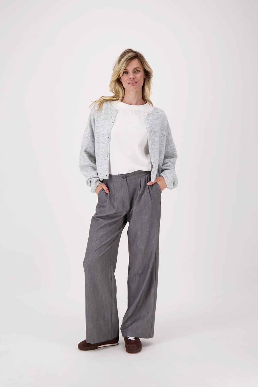 t-shirt met plooidetail | off white