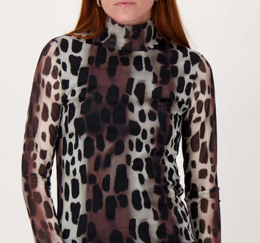 mesh top  met giraf print | multicolor