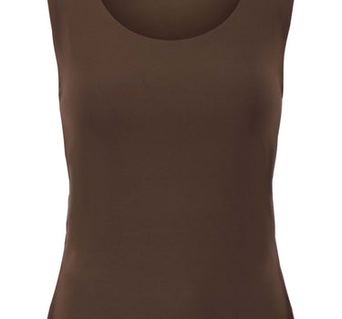 Basic stretch tank top | chocolate brown