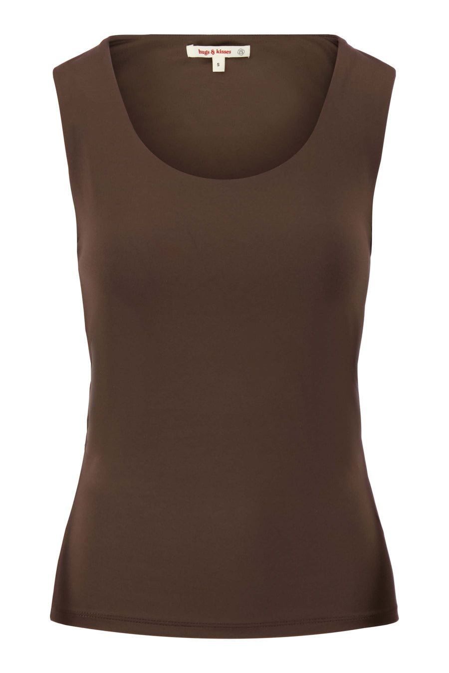 basic singlet met stretch | chocoladebruin