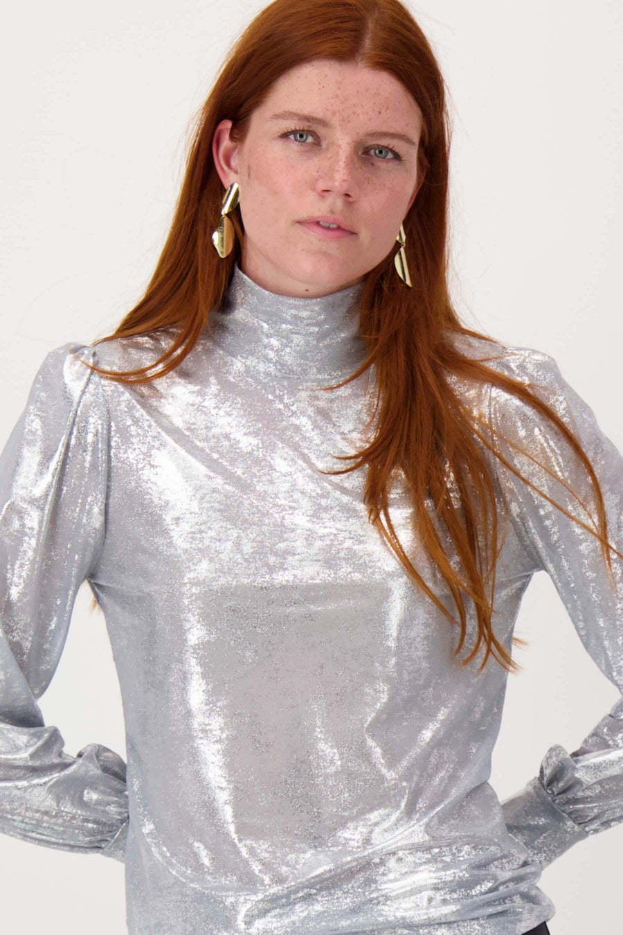 top met col in zilver | zilver