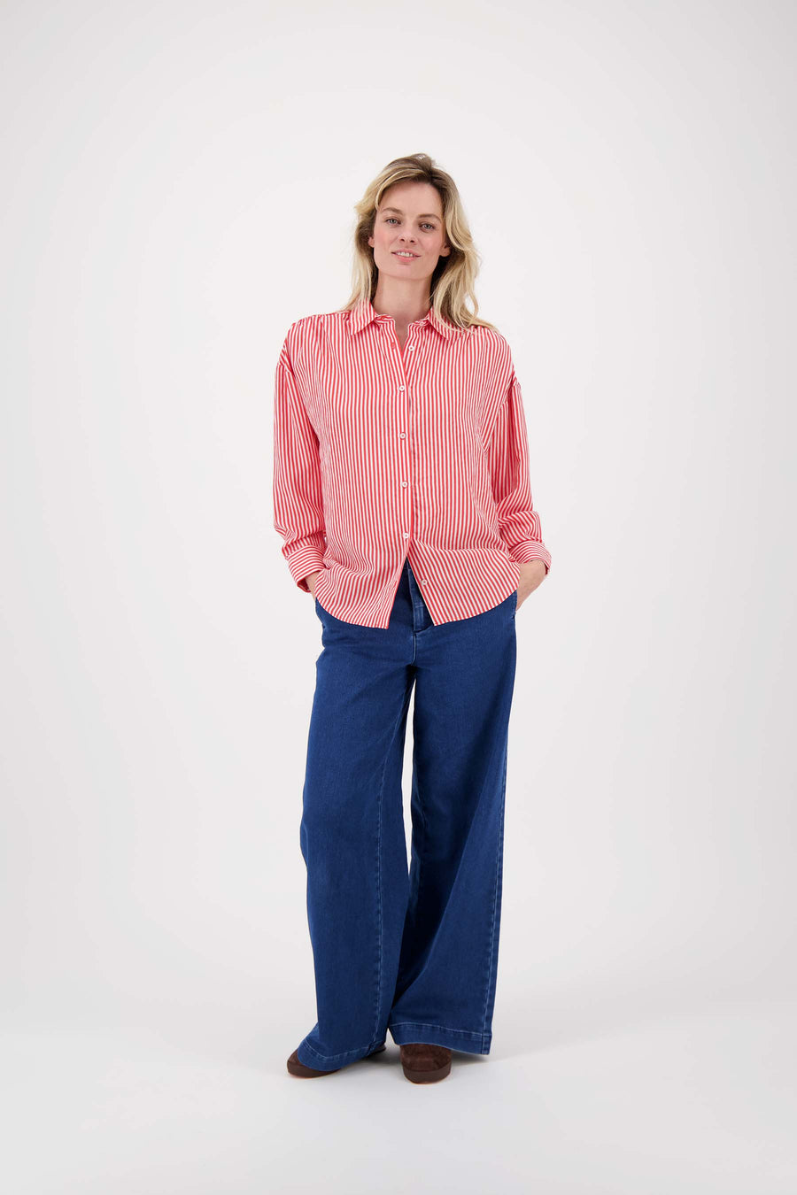 gestreepte blouse | red / white