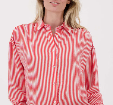 striped blouse | red / white