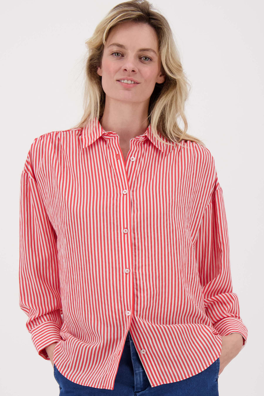 gestreepte blouse | red / white