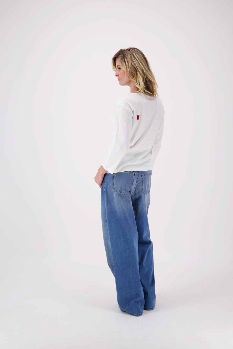 top boothals met 3/4 mouw | wit