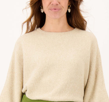 boothals trui met 3/4 mouwen | grey oyster