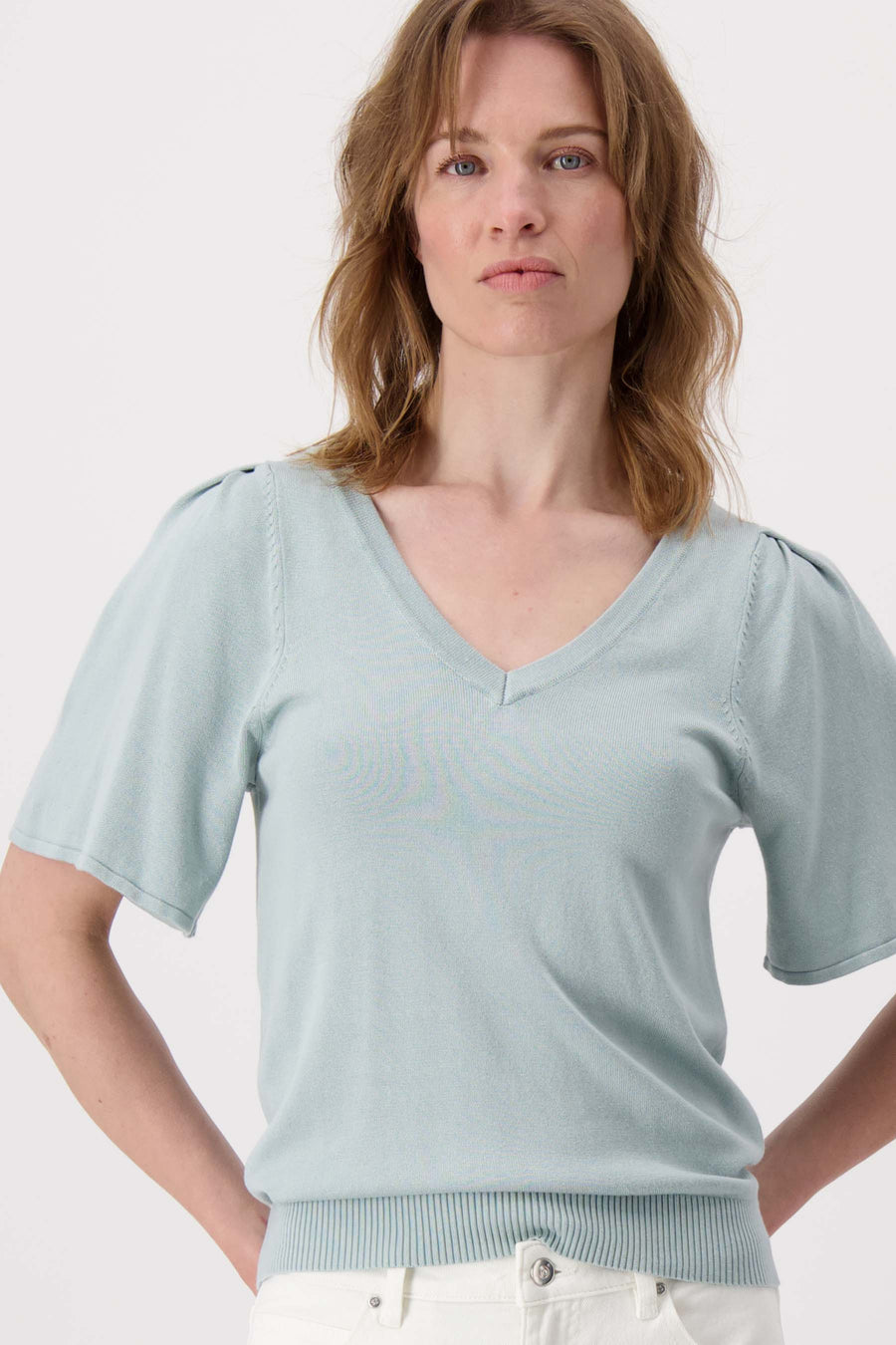 trui met vlindermouw | grijsblauw