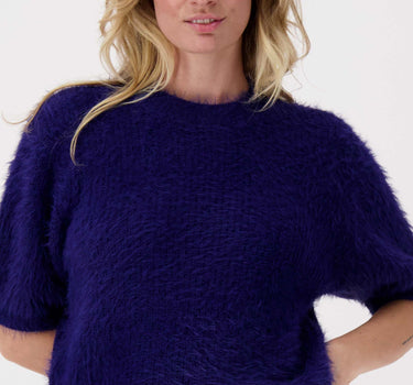 fluffy sweater with round neck | night blue