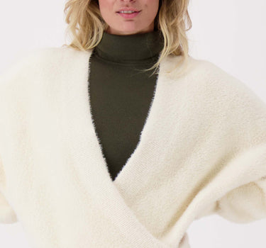 Strickpullover aus flauschigem Garn | Off-White
