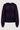 basic vestje met broche in blok streep | dark navy / burgundy