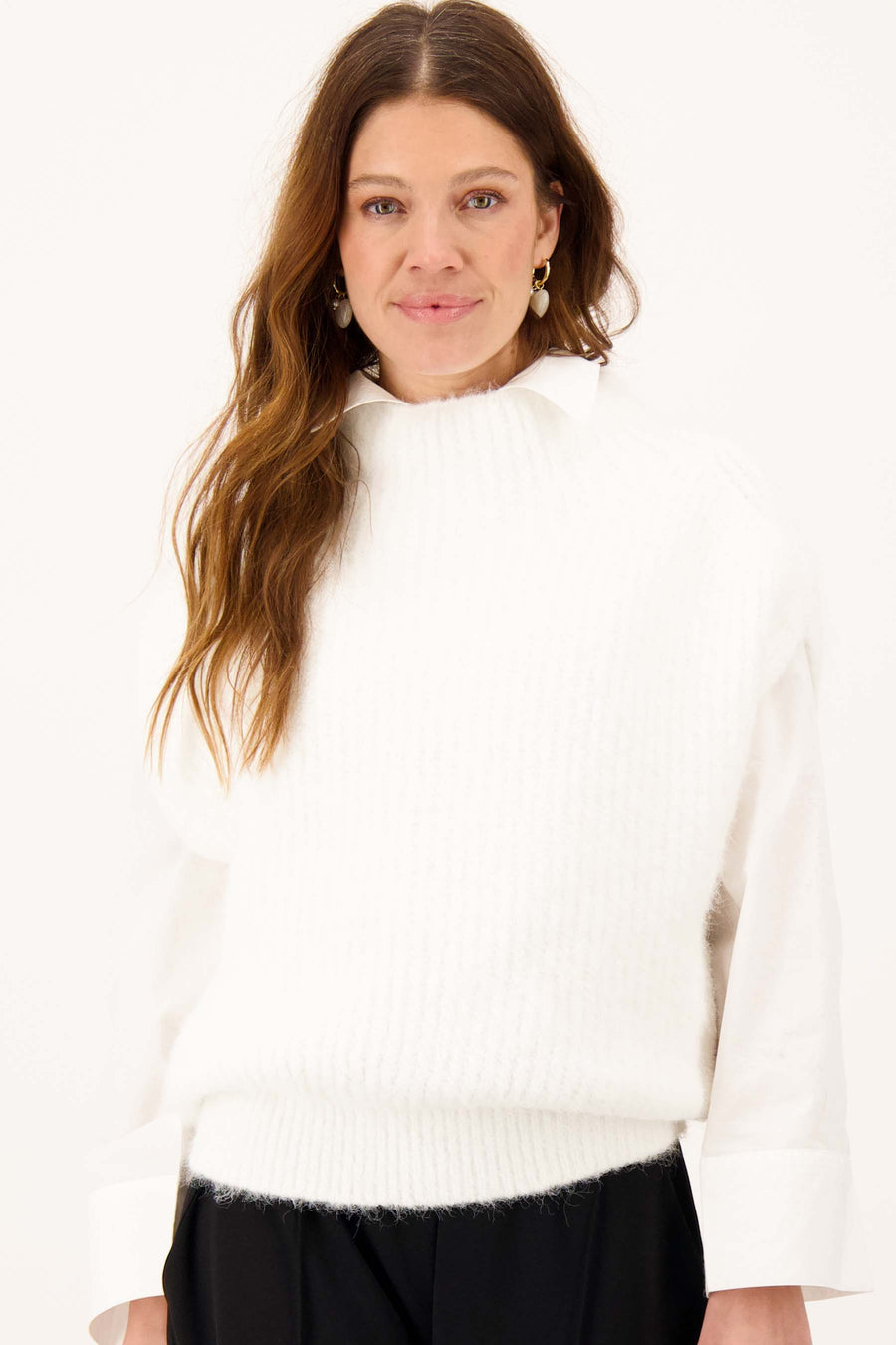 grove mouwloze kol trui | off white