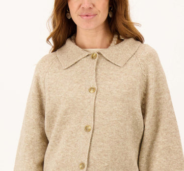 korte mouw vestje met kraagje | grey oyster