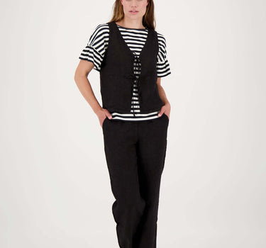 linen waistcoat | black