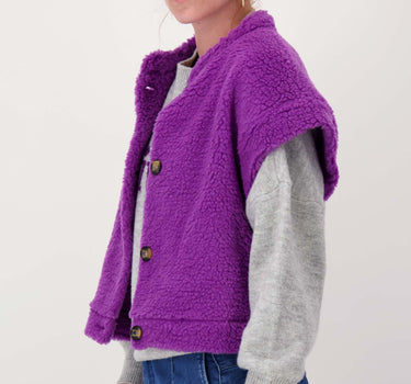 teddy vest, short | mid purple