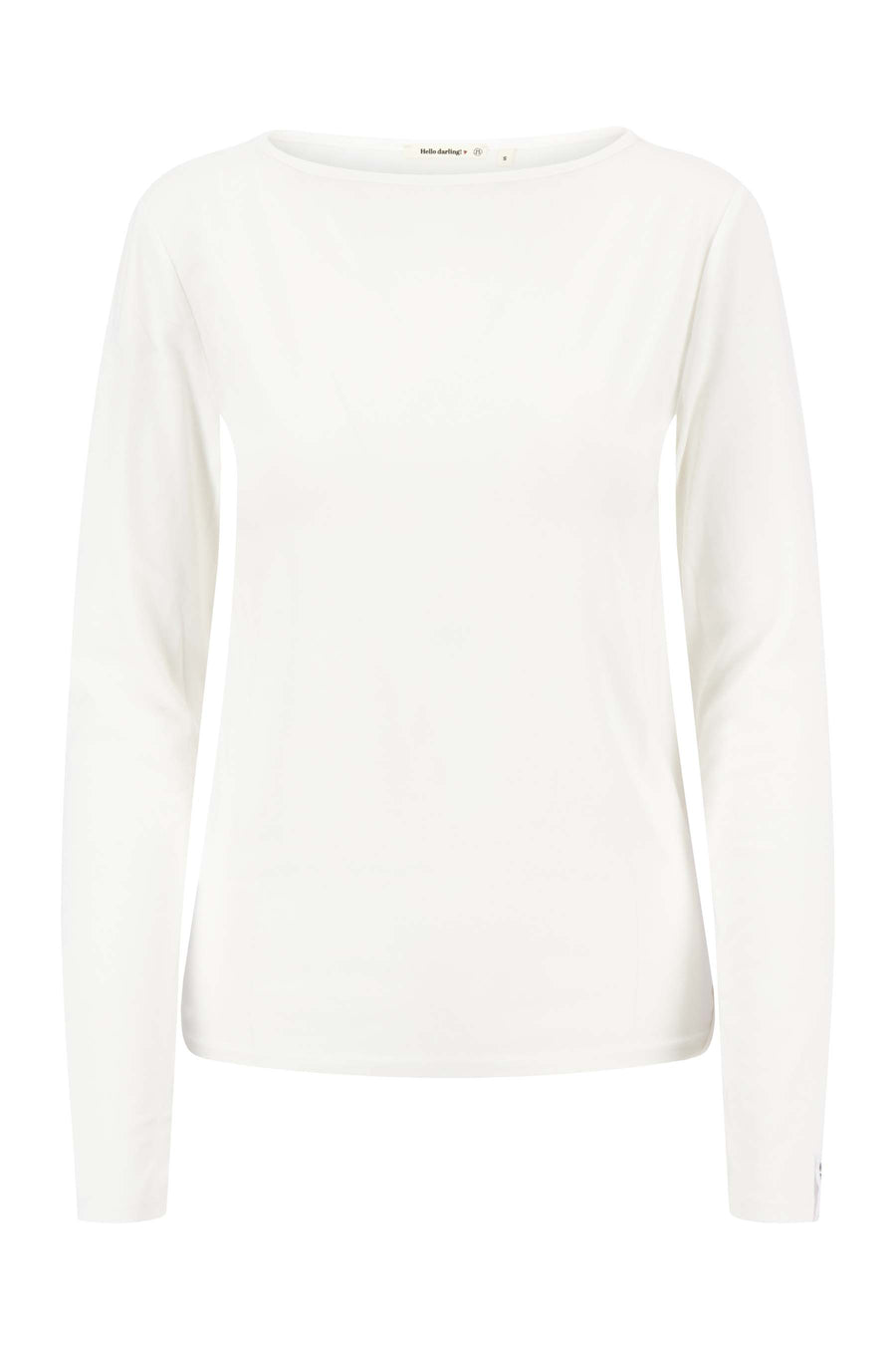 lange mouw boothals top | off white