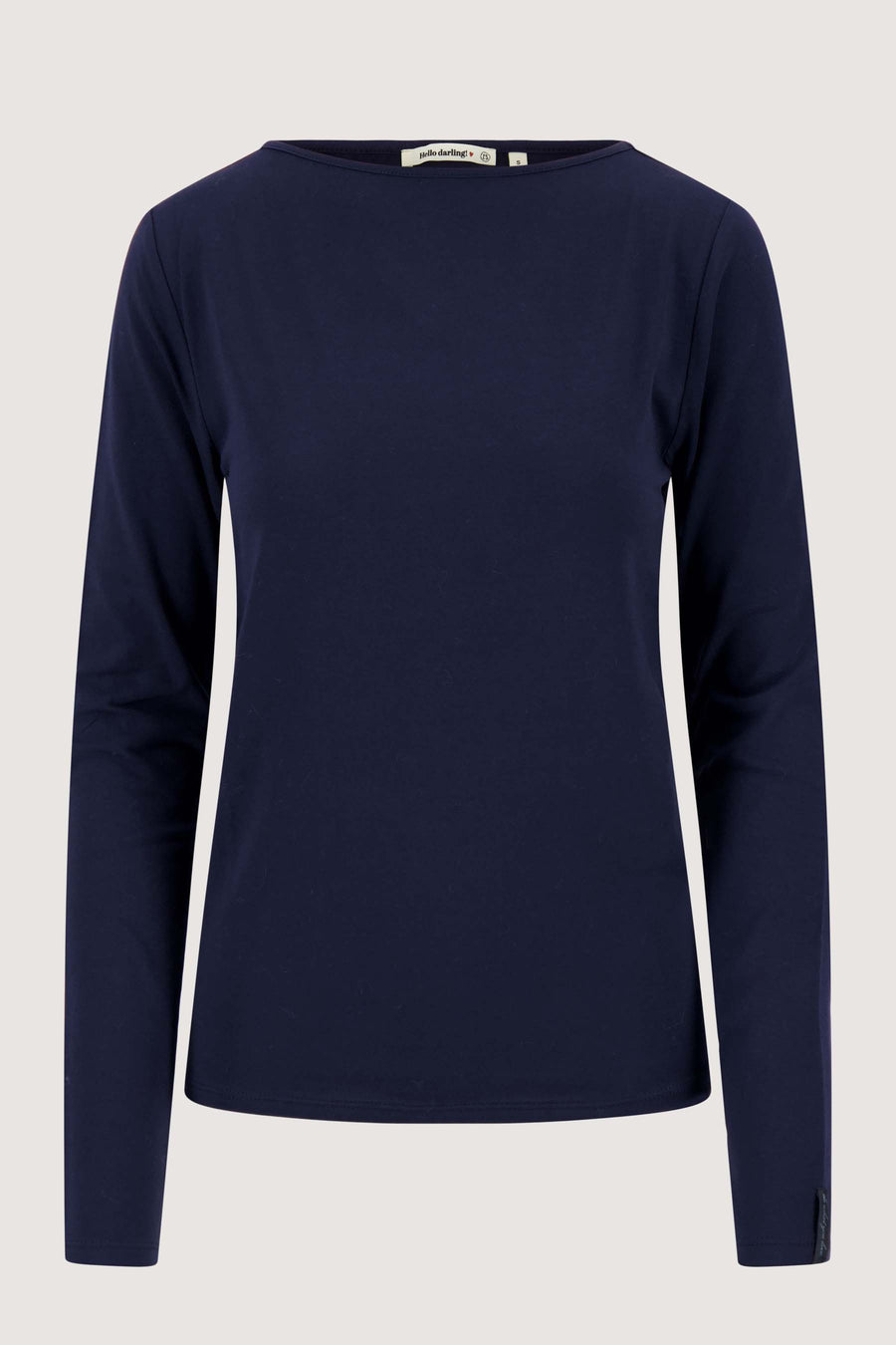 lange mouw boothals top | dark navy