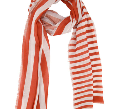 scarf with stripes | white / red