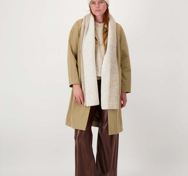 Strick-Rippenschal | Taupe