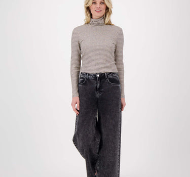 wijde denim met glitter | grey denim