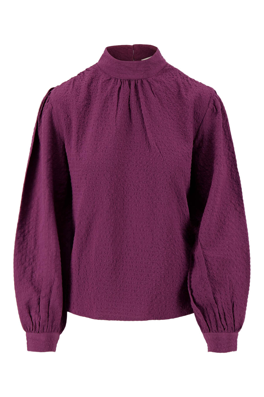 seersucker blouse | soft aubergine