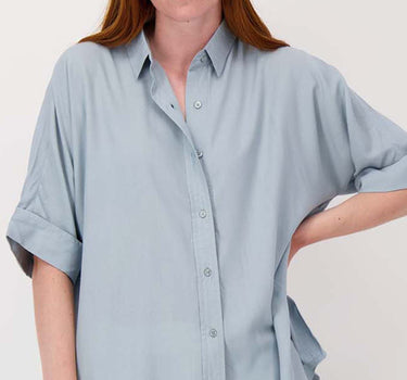 boxy-cut blouse | silver blue