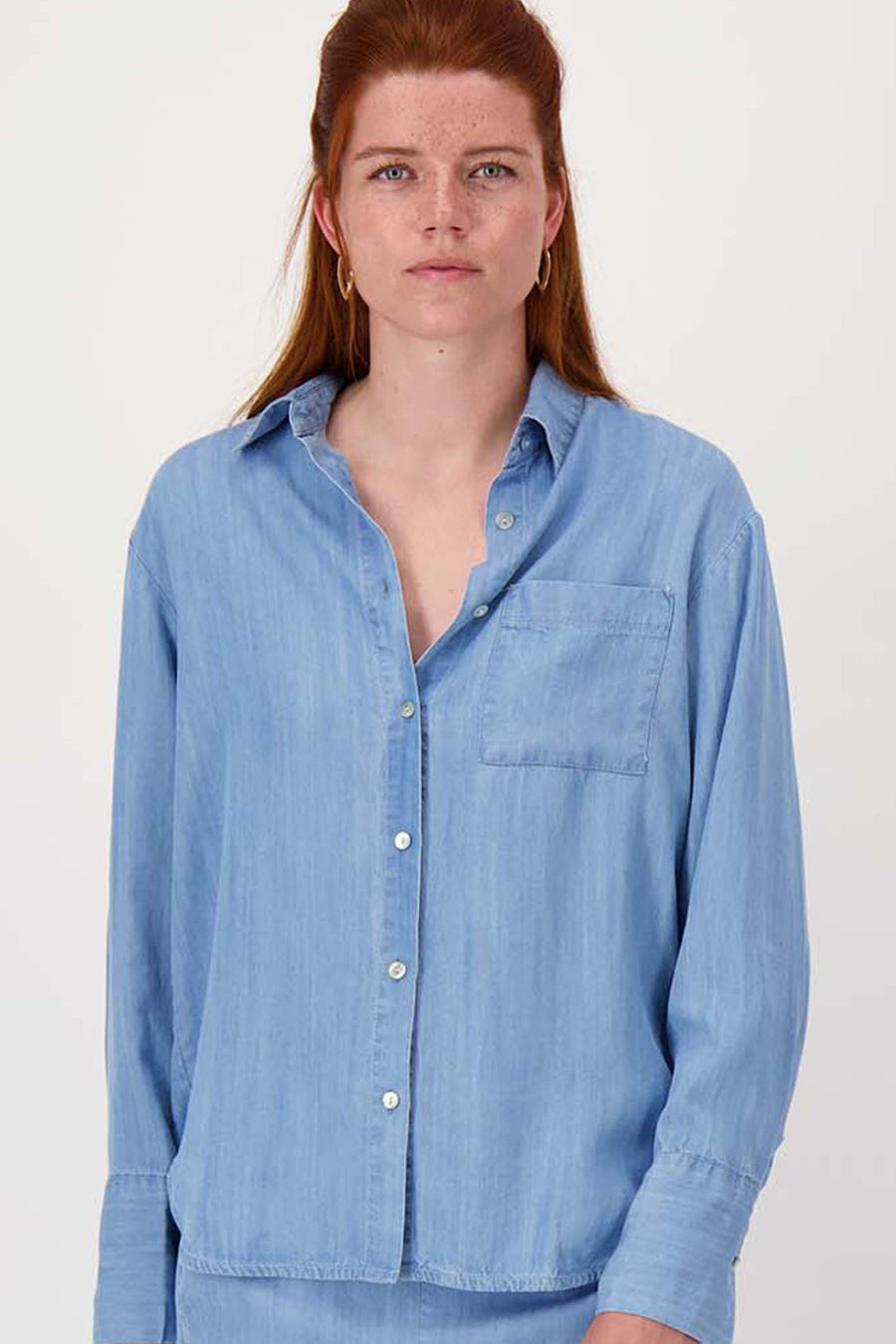 lange denim blouse | light blue denim