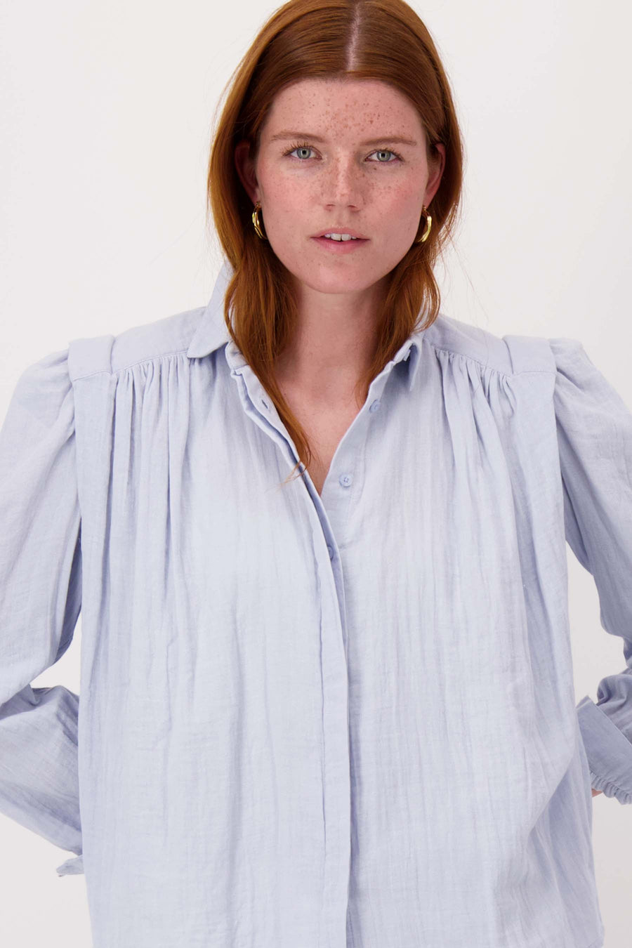 muslin blouse | sky blue