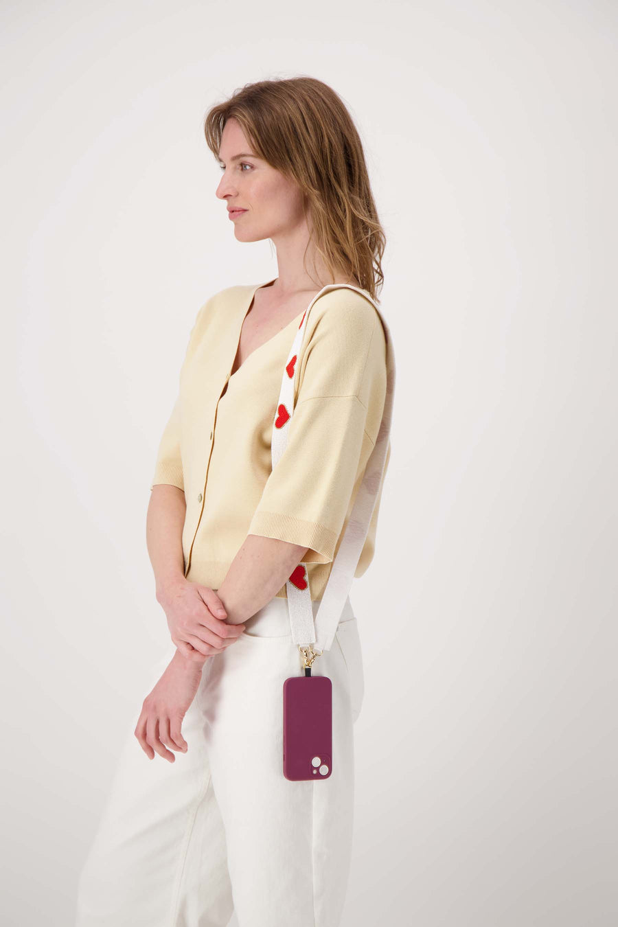 telefoonkoord van kraaldessin hart | multicolor