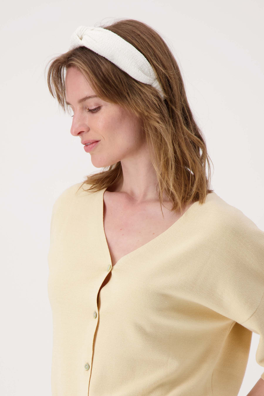 haarband met knoop | off white