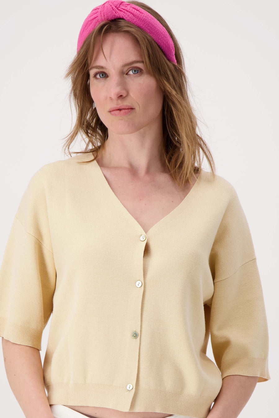 haarband met knoop | fel roze