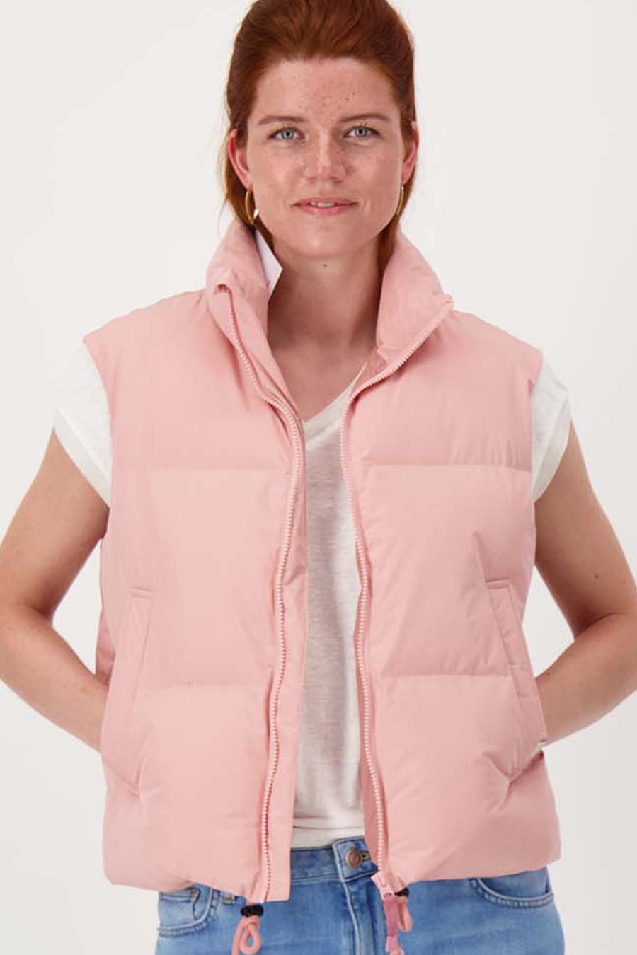 korte bulky bodywarmer | light pink