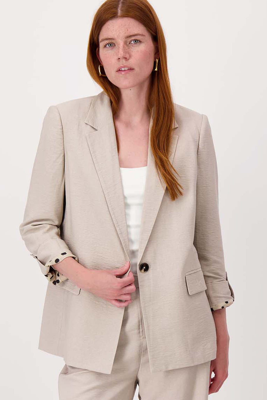 jacket with roll-up sleeves | soft sand