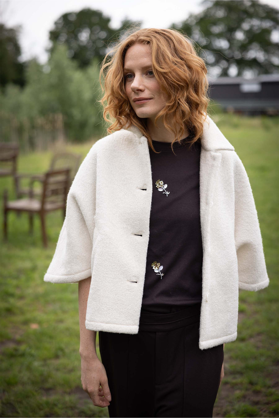 wollig cape jasje | off white