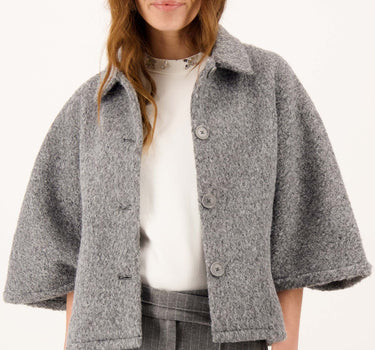 wollig cape jasje | grey melange