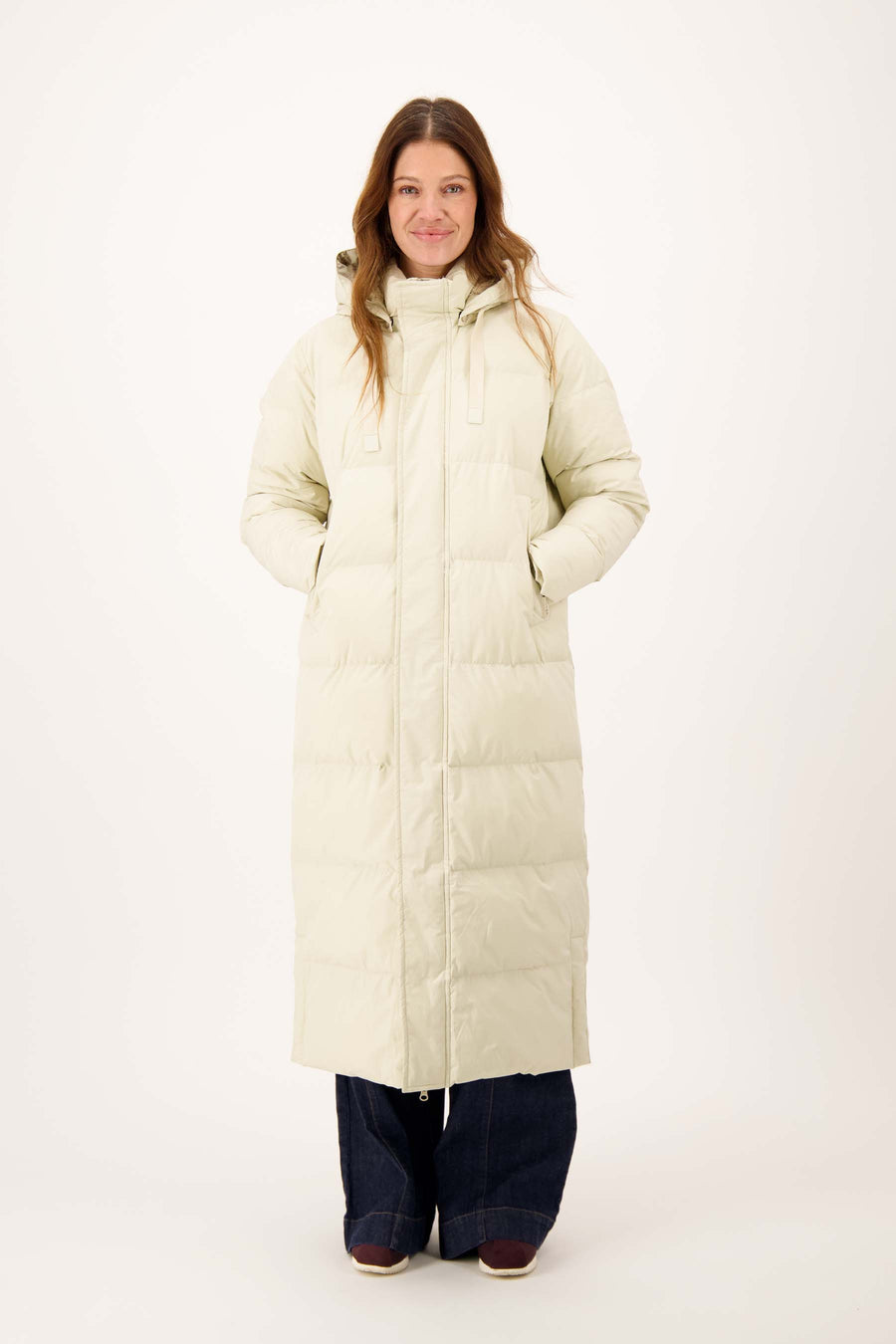 lange bubblecoat met teddy details | grey oyster