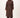 lange padded jas met riem | dark choco