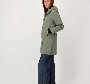 Lange Softshell-Jacke mit weichem Innenfutter | grün