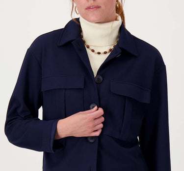 kurze Jacke mit Taschen | marineblau