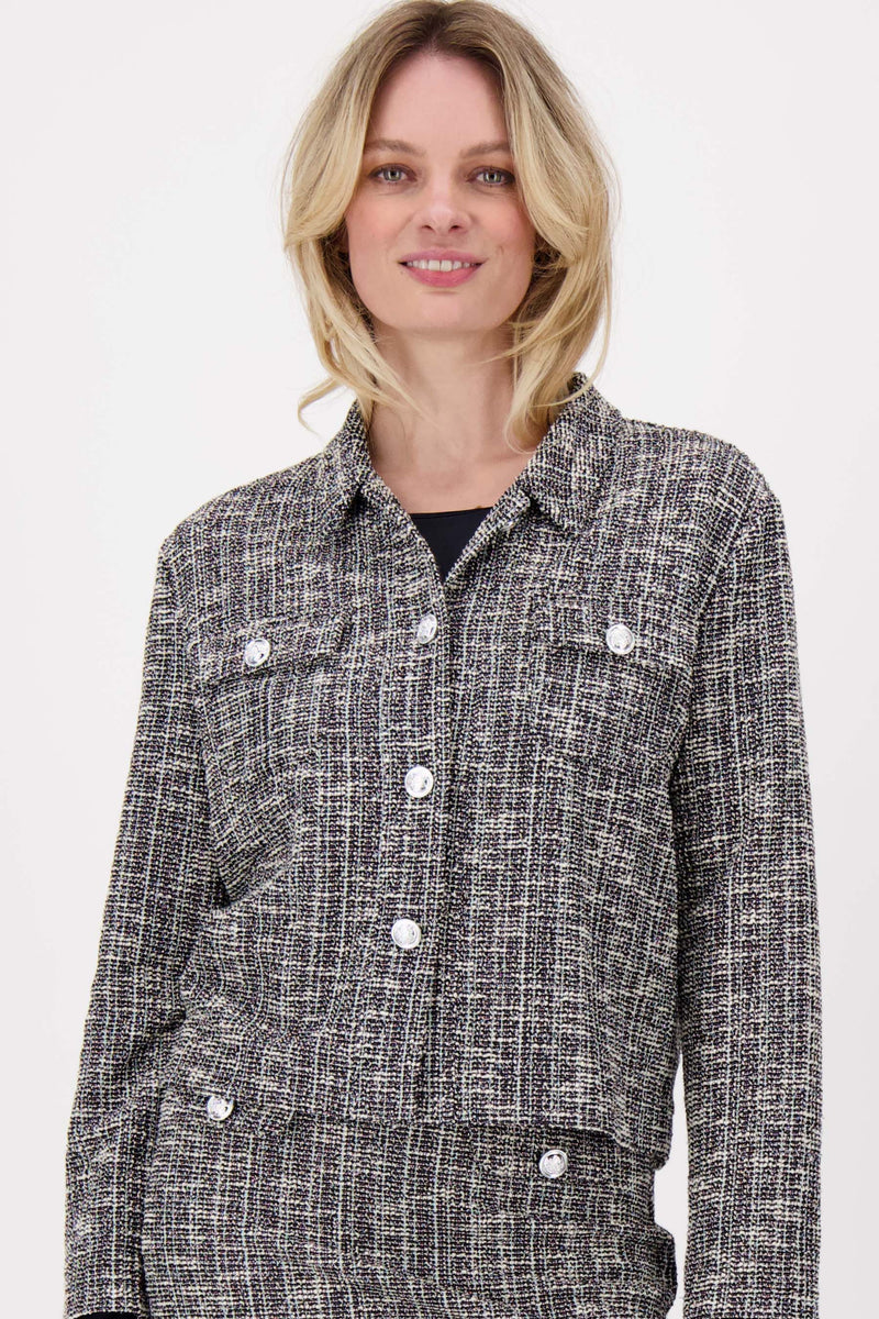 jasje van tweed stof | middengrijs