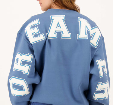 sweatshirt with text | ocean blue