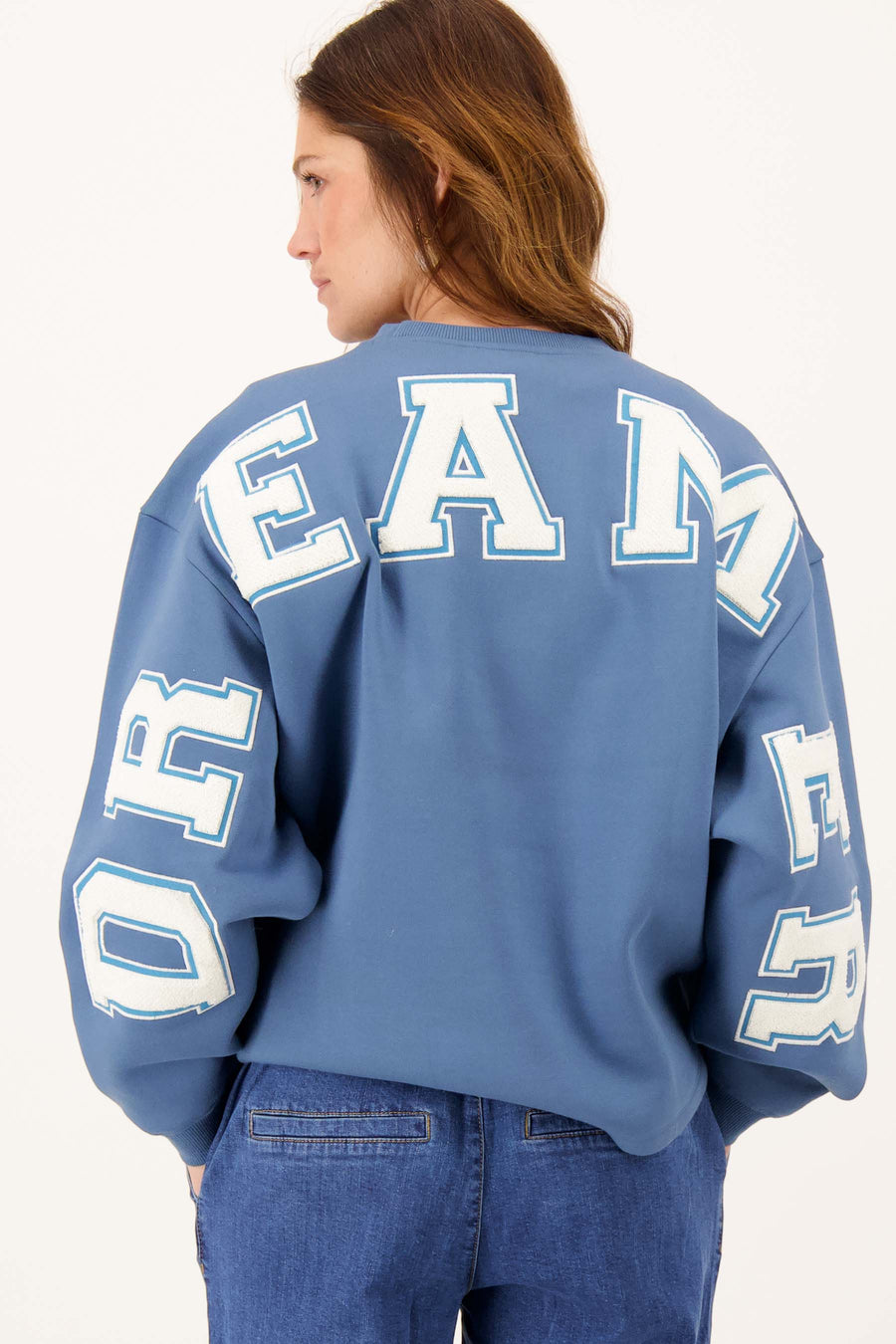 sweatshirt with text | ocean blue