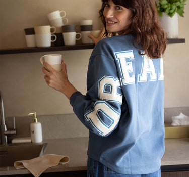 sweater met tekst | ocean blue