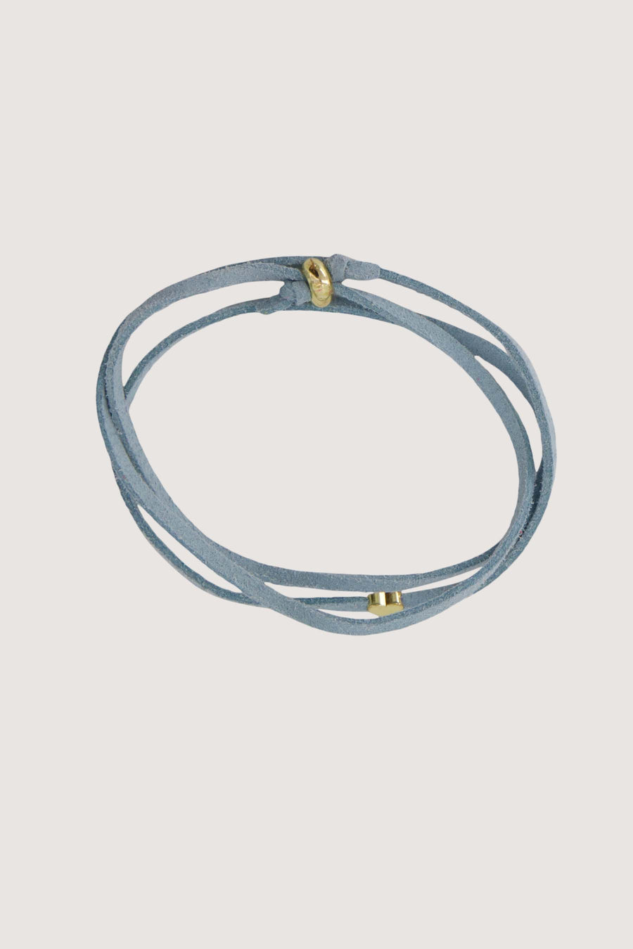 immitatie suede armband met hart | silver blue
