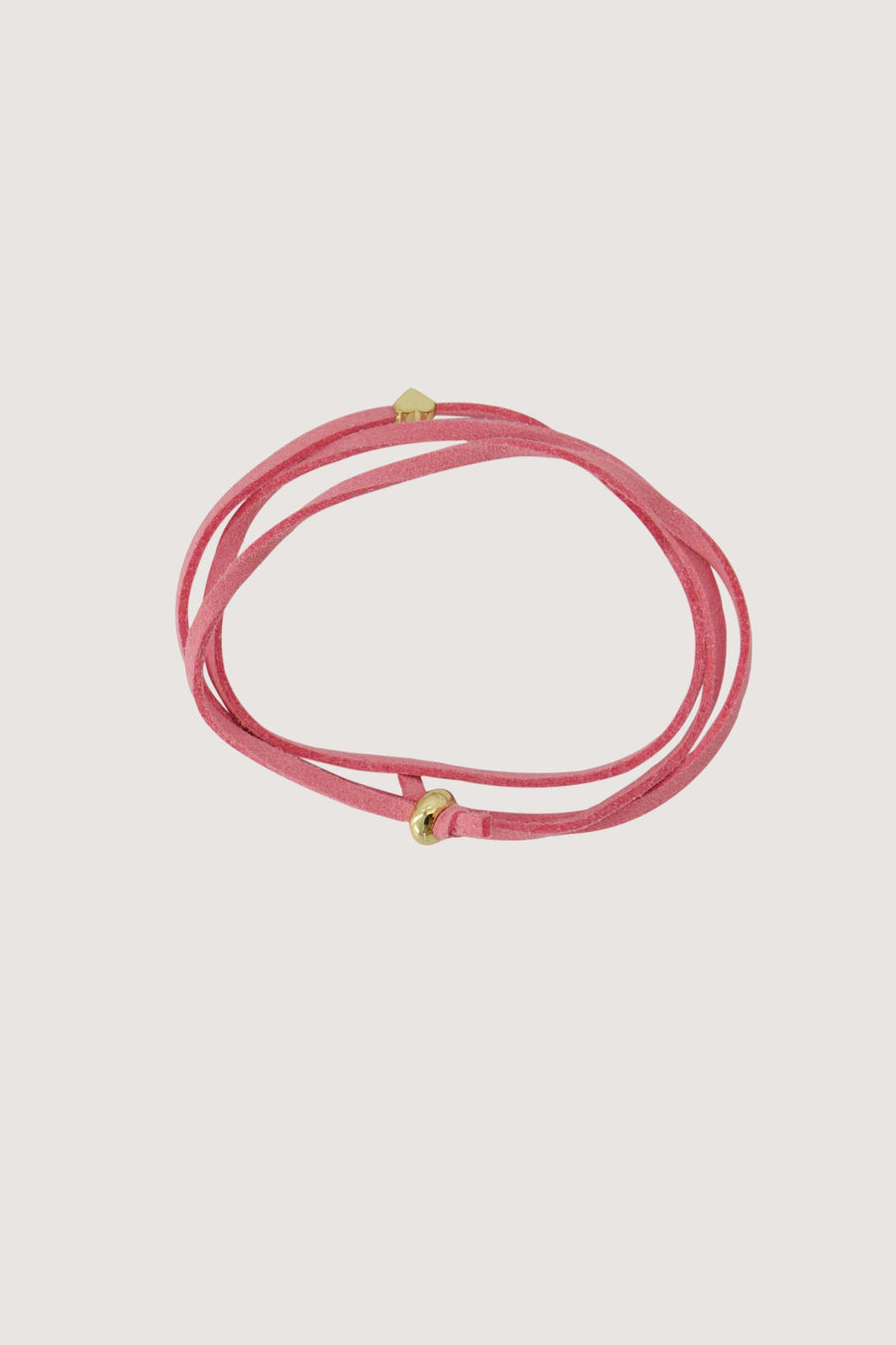 immitatie suede armband met hart | light pink