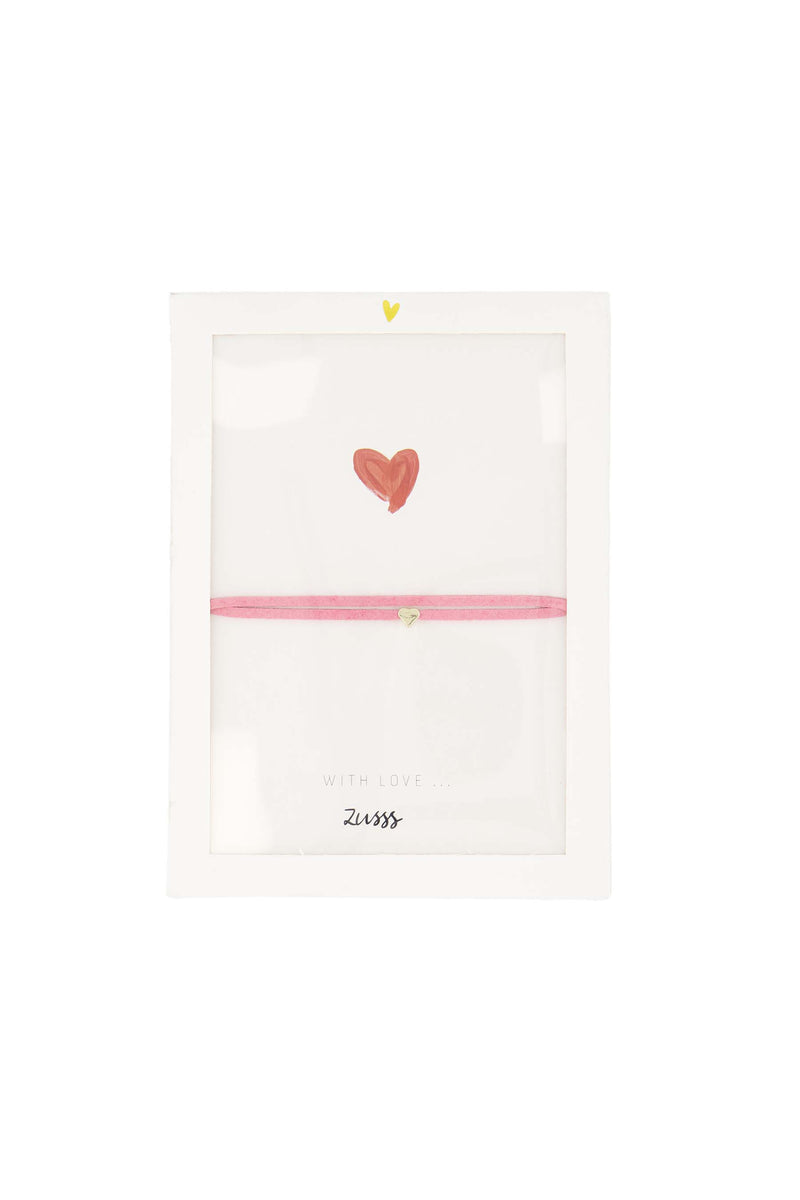 immitatie suede armband met hart | light pink