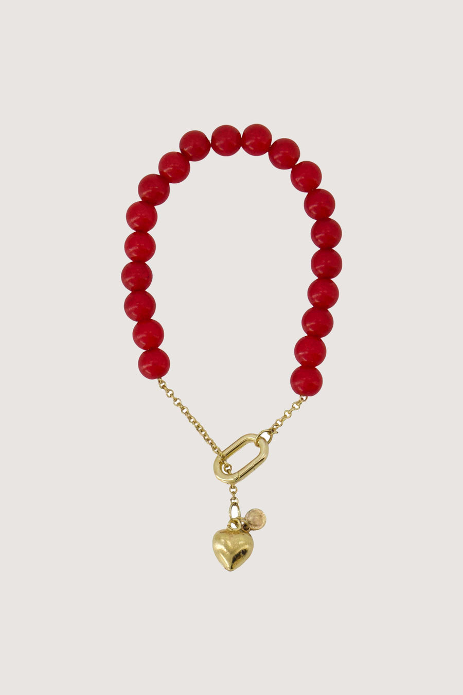 armband van kralen met hart | ash red