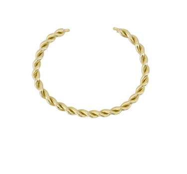 Bangle bracelet with a twist | gold