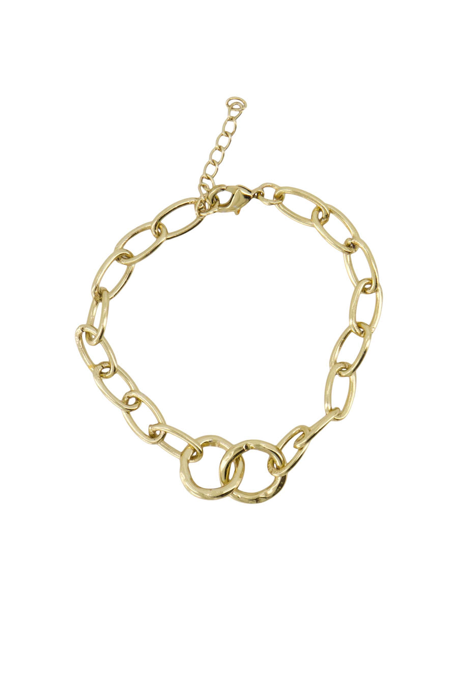 armband met grove schakel | gold