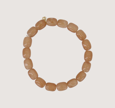 elastieken kralen armband | warm camel