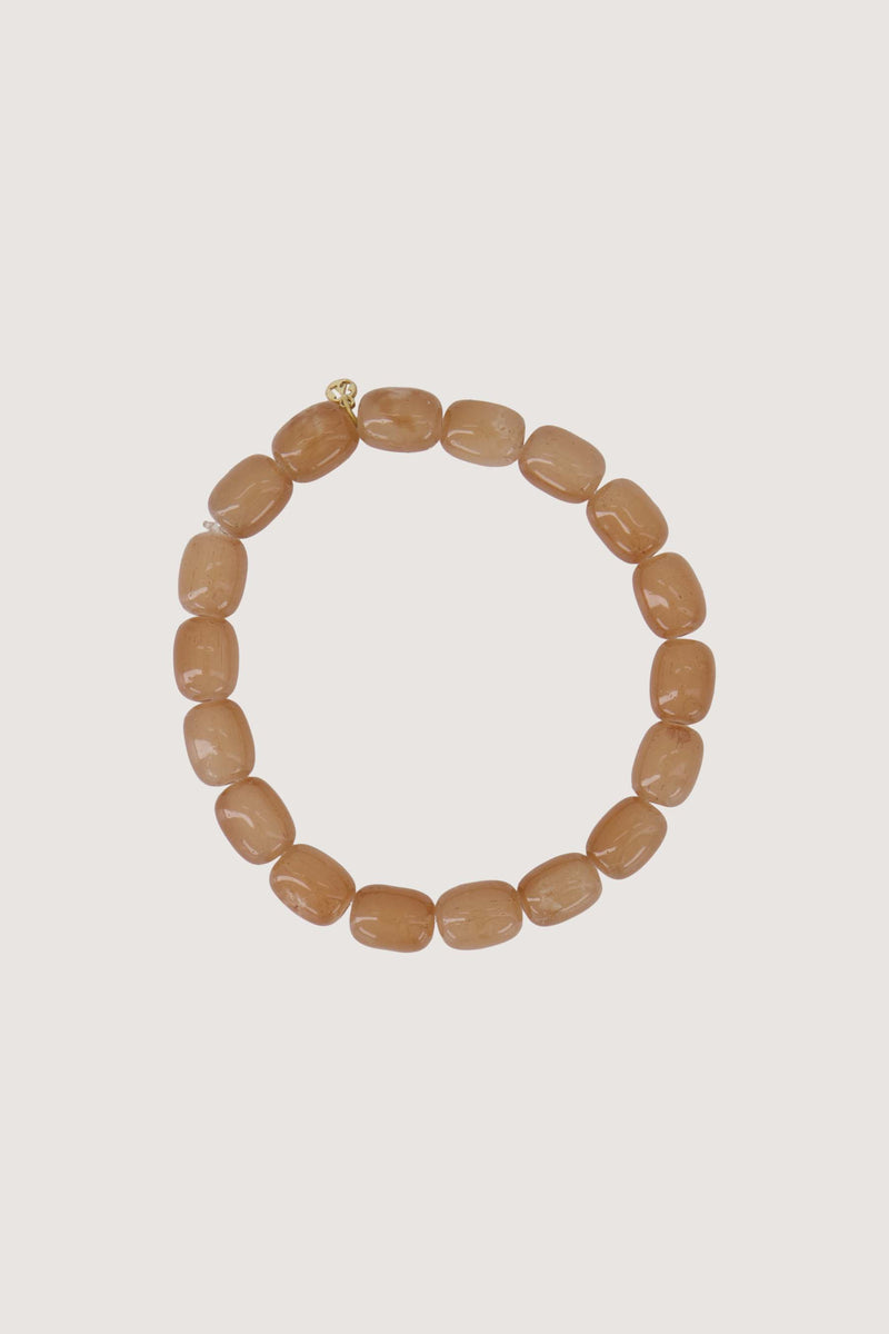 elastieken kralen armband | warm camel